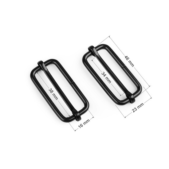Cataramă de ajustare 38 mm - Lac negru (100 Bucăți)