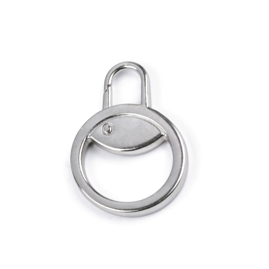 Carabiniă metalică, tragator fermoar 12 mm - Nichel (50 Bucăți)