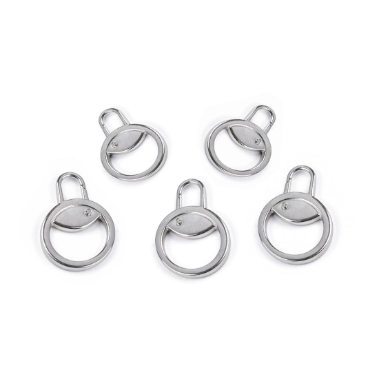 Carabiniă metalică, tragator fermoar 12 mm - Nichel (50 Bucăți)