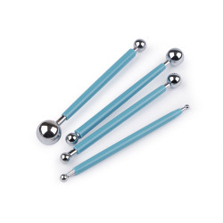 Instrumente de modelat bile din oțel inoxidabil set 4 buc - Albastru azur (1 Set)