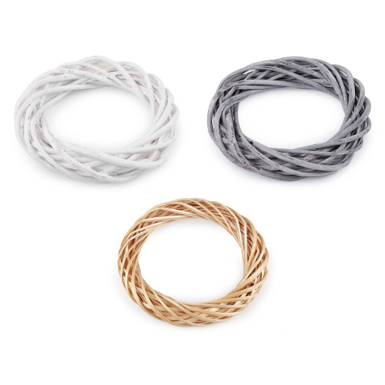 Coroană din răchită ø25 cm - Gri neutral (1 Bucată)