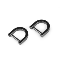 Halbring für handtaschen breite 15 mm - Nickel schwarz (100 Stücke)