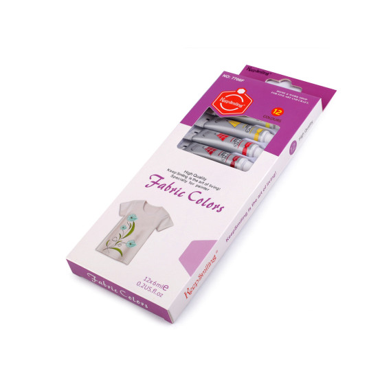 Vopsele textile 12 culori - Mix (6 Seturi)