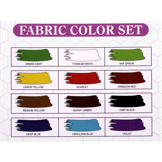 Vopsele textile 12 culori - Mix (6 Seturi)