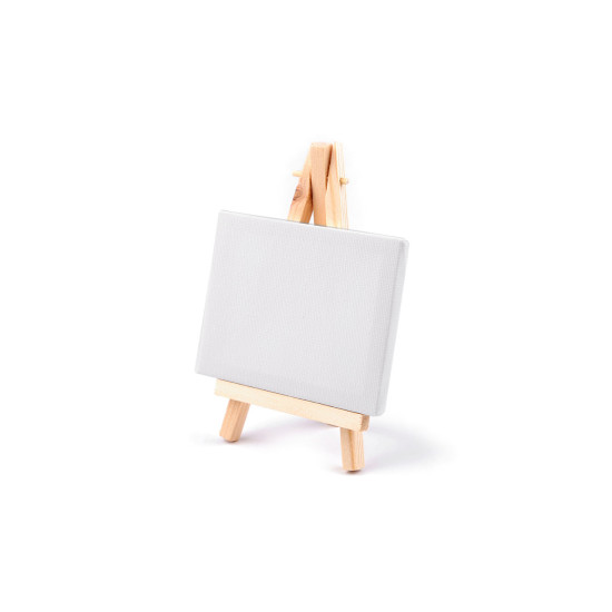 Mini șevalet de pictură cu pânză - Alb (12 Bucăți) Mini șevalet de pictură cu pânză - Alb (12 Bucăți)