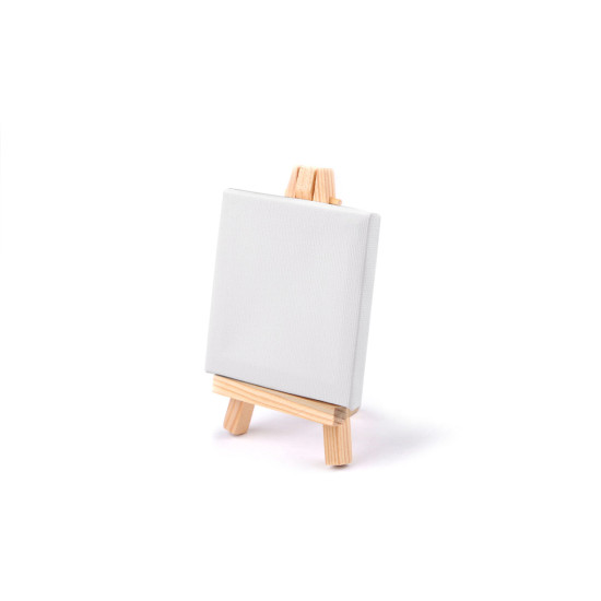 Mini șevalet de pictură cu pânză - Alb (12 Bucăți) Mini șevalet de pictură cu pânză - Alb (12 Bucăți)