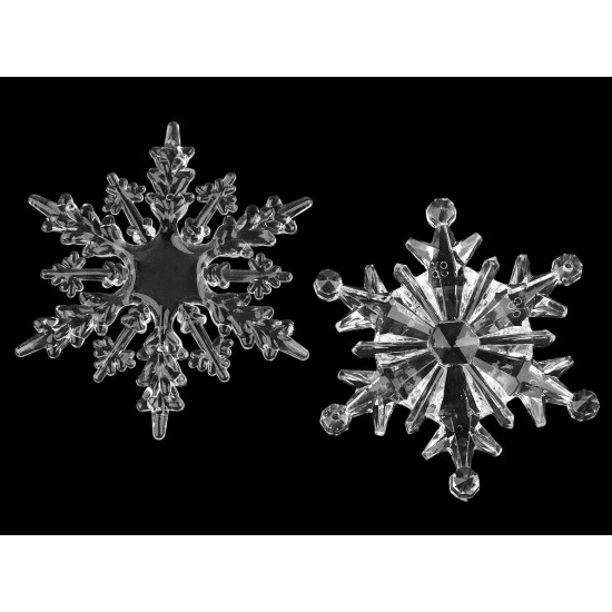 Fulgi de zapada decorativi ø10; 11 cm - Transparent (12 Bucăți) Fulgi de zapada decorativi ø10; 11 cm - Transparent (12 Bucăți)
