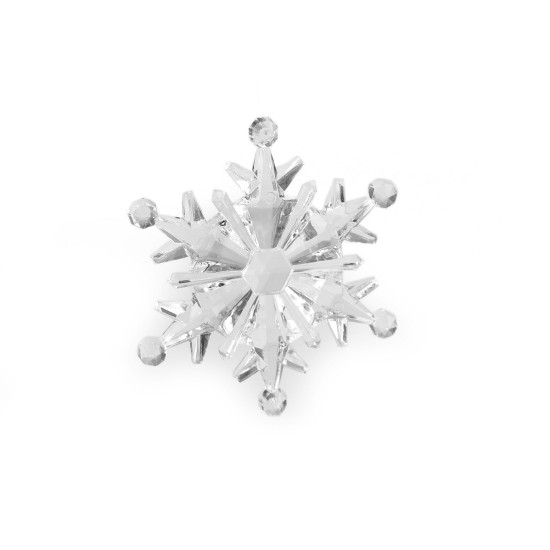 Fulgi de zapada decorativi ø75 mm - Transparent (10 Bucăți)