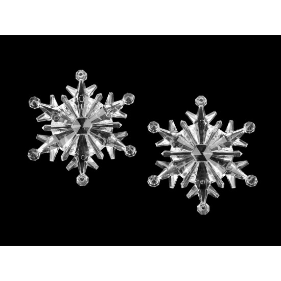 Fulgi de zapada decorativi ø75 mm - Transparent (10 Bucăți)