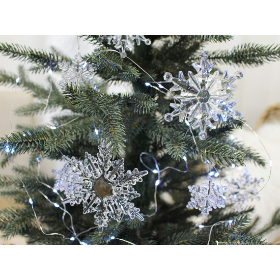Fulgi de zapada decorativi ø75 mm - Transparent (10 Bucăți)