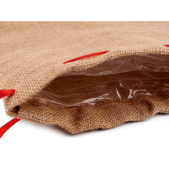 Saculet de iuta cu panglica 25x30 cm - Ecru natural (10 Bucăți) Saculet de iuta cu panglica 25x30 cm - Ecru natural (10 Bucăți)