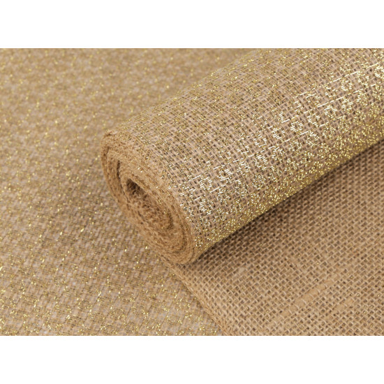 Iuta naturala cu lurex latime 30 cm - Ecru natural (5 Metri) Iuta naturala cu lurex latime 30 cm - Ecru natural (5 Metri)