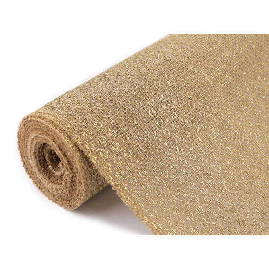 Iuta naturala cu lurex latime 30 cm - Ecru natural (5 Metri) Iuta naturala cu lurex latime 30 cm - Ecru natural (5 Metri)