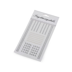 Strasuri și perle autoadezive - Cristal (1 Card)