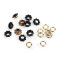 Ocheti floare  interior ø5 mm / exterior ø11 mm - Negru (300 Perechi)