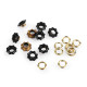 Ocheti floare interior ø5 mm / exterior ø11 mm - Negru (50 Perechi) Ocheti floare interior ø5 mm / exterior ø11 mm - Negru (50 Perechi)