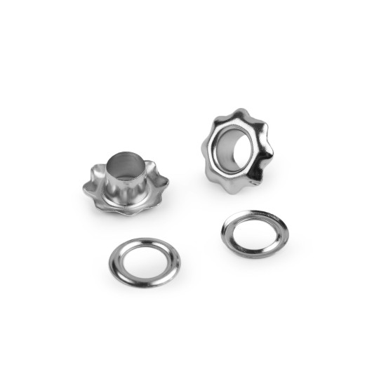 Ocheti floare interior ø5 mm / exterior ø11 mm - Negru (50 Perechi) Ocheti floare interior ø5 mm / exterior ø11 mm - Negru (50 Perechi)