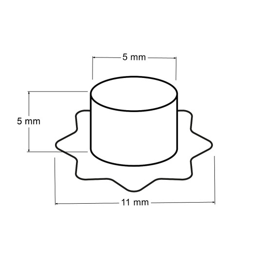 Ocheti floare interior ø5 mm / exterior ø11 mm - Negru (50 Perechi) Ocheti floare interior ø5 mm / exterior ø11 mm - Negru (50 Perechi)