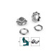 Ocheti floare interior ø5 mm / exterior ø11 mm - Negru (50 Perechi) Ocheti floare interior ø5 mm / exterior ø11 mm - Negru (50 Perechi)