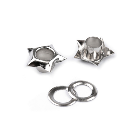 Ocheti stea interior ø5 mm / ø12,7 mm exterior - Alamă antică (300 Perechi) Ocheti stea interior ø5 mm / ø12,7 mm exterior - Alamă antică (300 Perechi)