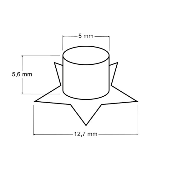 Ocheti stea interior ø5 mm / ø12,7 mm exterior - Alamă antică (300 Perechi) Ocheti stea interior ø5 mm / ø12,7 mm exterior - Alamă antică (300 Perechi)