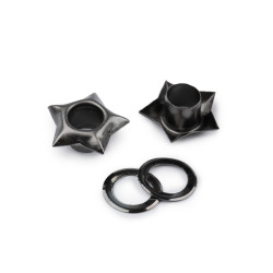 Ocheti stea interior ø5 mm / ø12,7 mm exterior - Nichel negru (300 Perechi)