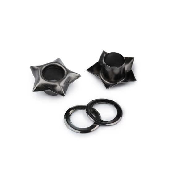 Ocheti stea interior ø5 mm / ø12,7 mm exterior - Alamă antică (300 Perechi) Ocheti stea interior ø5 mm / ø12,7 mm exterior - Alamă antică (300 Perechi)