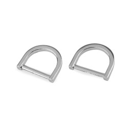 Inel tip d pentru textile si accesorii, latime 20 mm - Nichel (10 Bucăți)