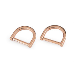 Inel tip d pentru textile si accesorii, latime 20 mm - Auriu rose (10 Bucăți)