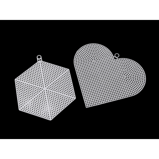 Plasă din plastic pentru brodat inimă, fulg de zăpadă - Alb (20 Bucăți) Plasă din plastic pentru brodat inimă, fulg de zăpadă - Alb (20 Bucăți)