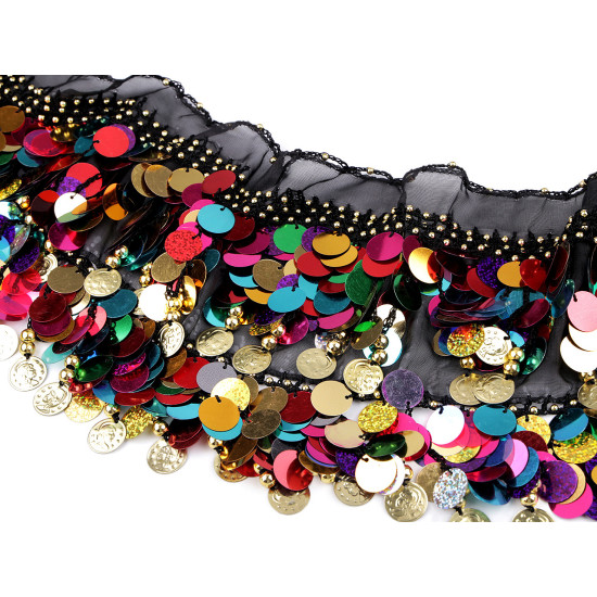 Eșarfă shakira cu paiete 23x150 cm - Negru (3 Bucăți) Eșarfă shakira cu paiete 23x150 cm - Negru (3 Bucăți)