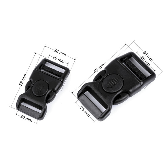 Cataramă trident rezistentă la îngheț cu siguranță 20 mm lățime, 25 mm curbată - Negru (100 Seturi) Cataramă trident rezistentă la îngheț cu siguranță 20 mm lățime, 25 mm curbată - Negru (100 Seturi)