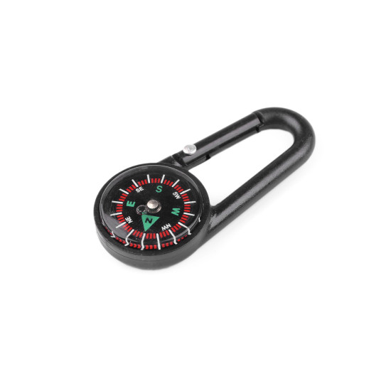 Carabină din plastic cu busolă - Negru (1 Bucată) Carabină din plastic cu busolă - Negru (1 Bucată)