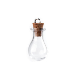 Sticlute cu dop de pluta, stea, balon, inima - Transparent (30 Fiole)