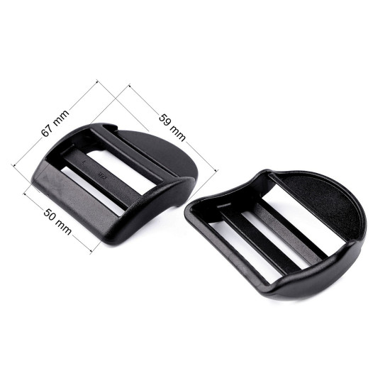 Cataramă de ajustare50 mm - Negru (2 Bucăți)