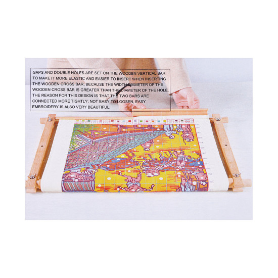 Rama de broderie reglabila 30,5x54,5 cm - Natural deschis (3 Bucăți) Rama de broderie reglabila 30,5x54,5 cm - Natural deschis (3 Bucăți)