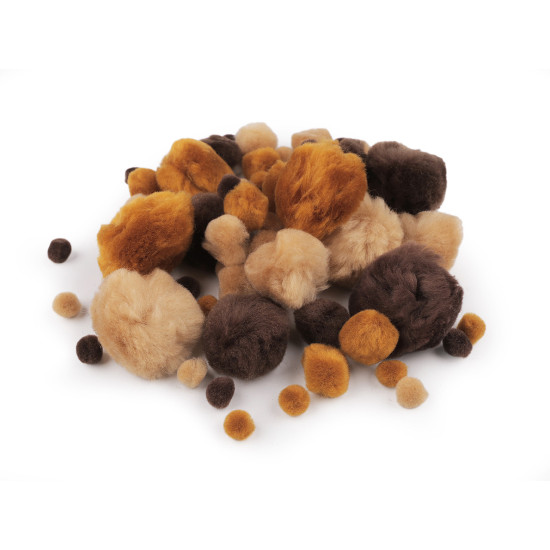 Pompoane mix de dimensiuni - Bej maroniu (1 Sac)