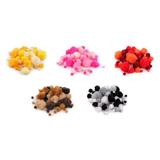 Pompoane mix de dimensiuni - Bej maroniu (1 Sac)