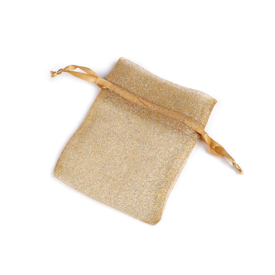 Saculet cadou organza cu sclipici, 10x13 cm - Argintiu deschis (10 Bucăți) Saculet cadou organza cu sclipici, 10x13 cm - Argintiu deschis (10 Bucăți)