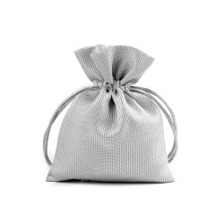 Saculet satinat cu lurex 10x13 cm - Gri deschis (1 Bucată)