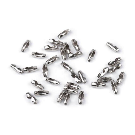 Piesa de legatura pentru lanț cu bile 3x8 mm - Nichel (500 Bucăți)