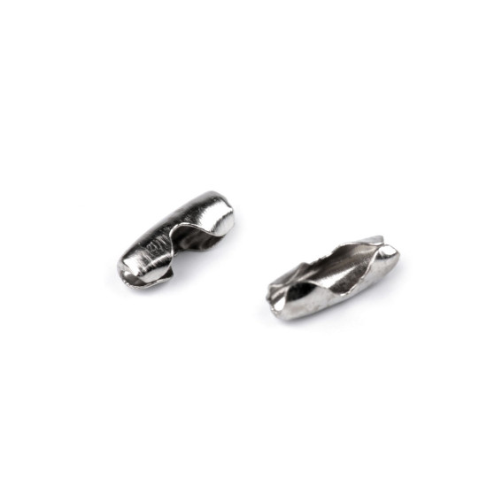 Piesa de legatura pentru lanț cu bile 3x8 mm - Nichel (500 Bucăți)