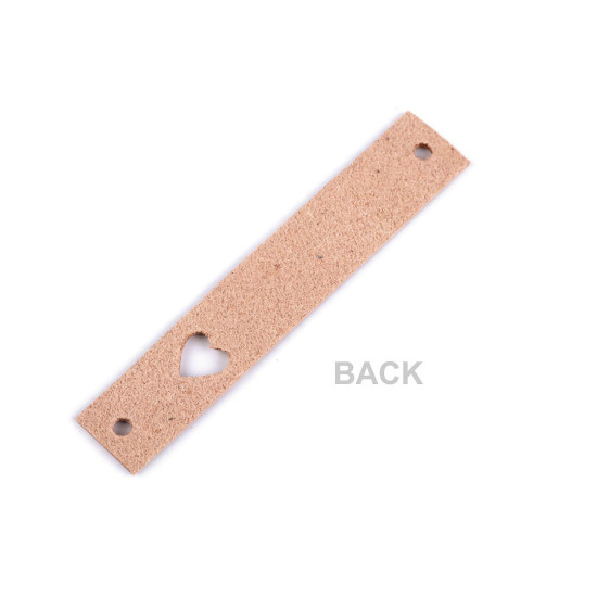 Etichetă din piele inimă 12x70 mm - Galben muștar (1 Bucată)