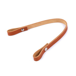 Maner din piele pentru geanta, latime 1 cm, lungime 30 cm - Maro coniac (1 Bucată)