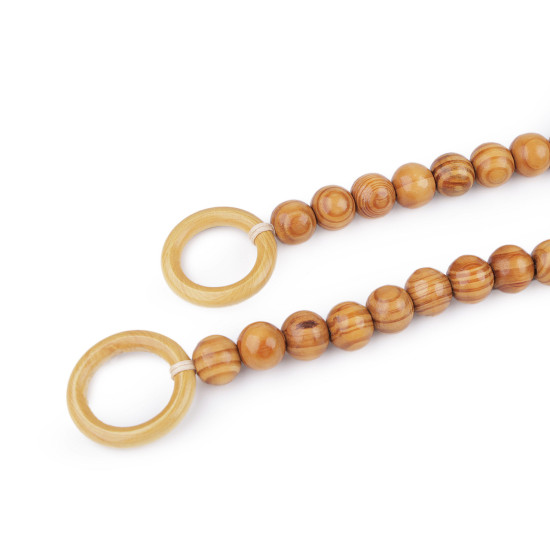 Mânere de geantă din margele de lemn lungime 52 cm - Natural mediu (12 Bucăți) Mânere de geantă din margele de lemn lungime 52 cm - Natural mediu (12 Bucăți)