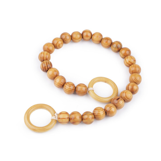 Mânere de geantă din margele de lemn lungime 52 cm - Natural mediu (12 Bucăți) Mânere de geantă din margele de lemn lungime 52 cm - Natural mediu (12 Bucăți)