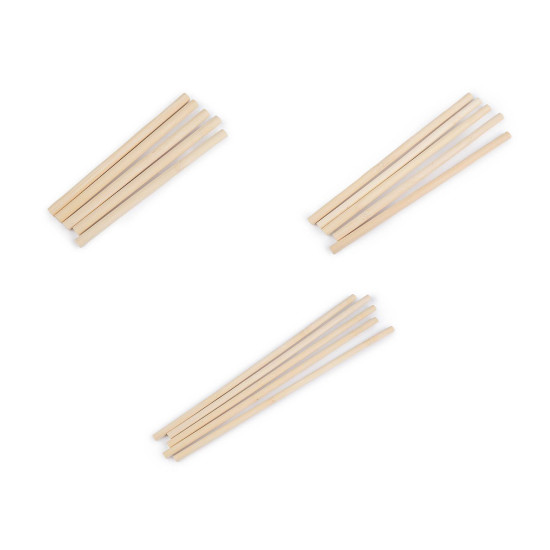 Bețe din lemn macrame 15; 20 și 30 cm - Natural deschis (120 Bucăți) Bețe din lemn macrame 15; 20 și 30 cm - Natural deschis (120 Bucăți)