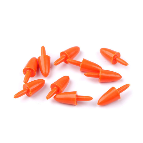Nas / morcov pentru figurine 8x23 mm - Portocaliu (10 Bucăți) Nas / morcov pentru figurine 8x23 mm - Portocaliu (10 Bucăți)
