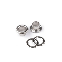 Ocheți metalici ø8 mm interior / ø14 mm exterior - Nichel (100 Perechi)
