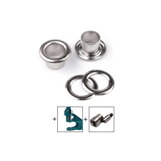 Ocheți metalici ø8 mm interior / ø14 mm exterior - Alamă antică (20 Perechi)